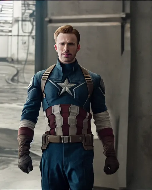 Image similar to original screen test of chris evans uk as captain america footage leaks from the movie captain america : the first avenger. photographic, photography