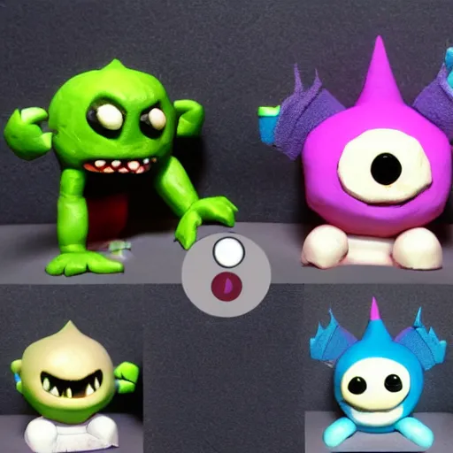 Image similar to claymation style monsters binding of isaac