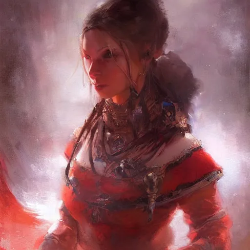 Image similar to a beautiful painting of a nord woman, by raymond swanland, featured on artstattion