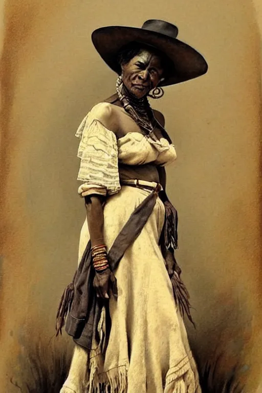 Image similar to (((((1950s wild west indian woman . muted colors.))))) by Jean-Baptiste Monge !!!!!!!!!!!!!!!!!!!!!!!!!!!