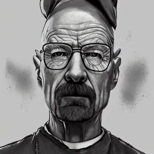 Image similar to Walter White dressed as a cook, digital art, artstation, high detailed, high rendering, high quality,