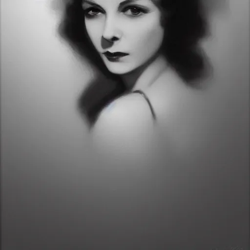 Image similar to a closeup portrait of a young vivian leigh, 1 9 2 0 s, femme fatale, gorgeous view, night, film noir, eerie, high detail, depth, masterpiece by greg rutkowski, digital art, trending on artstation