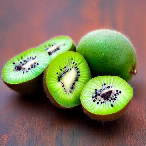 Image similar to Kiwi fruit, kiwi, bird, blended together