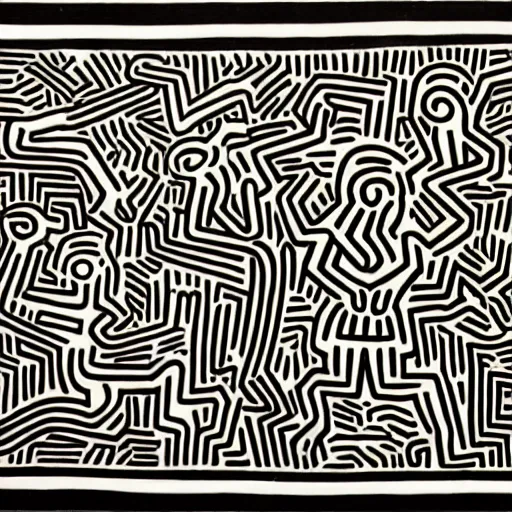 Image similar to Vietnamese wilderness by Keith Haring.