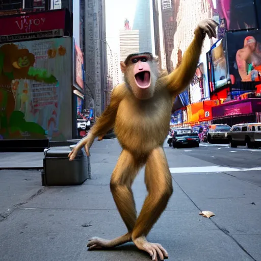 Image similar to big monkey terrorizing new york city