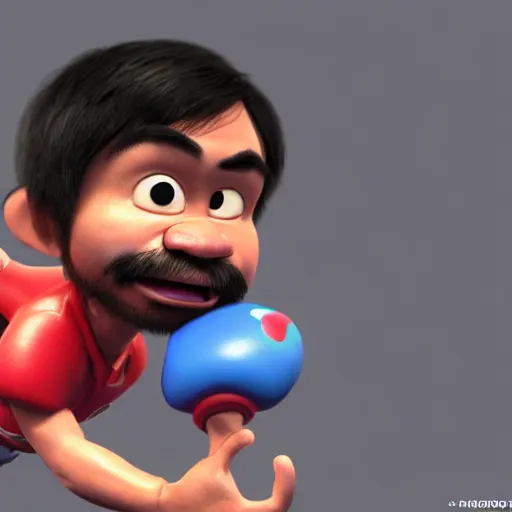 Image similar to manny pacquiao as a pixar disney character from up ( 2 0 0 9 ), unreal engine, octane render, 3 d render, photorealistic