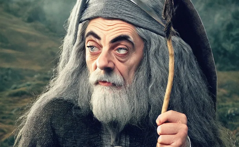 Image similar to Mr. Bean as Gandalf