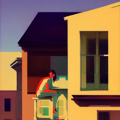 Prompt: 🌈 by atey ghailan and edward hopper