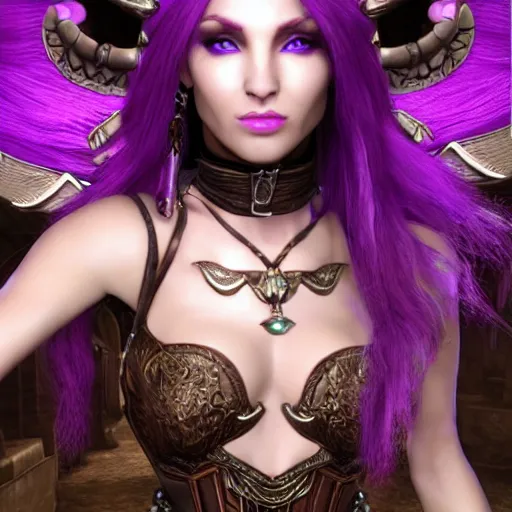 Image similar to 8k unreal engine render by Anne Stokes of a half-elf sorceress with purple hair from dungeons and dragons, beautiful, symmetrical face, wearing a tutu, a poison spell forms in her hand, in a crowded ancient Egyptian city, insanely detailed, depth of field unreal engine ultra-wide angle lens, volumetric lighting, vivid color