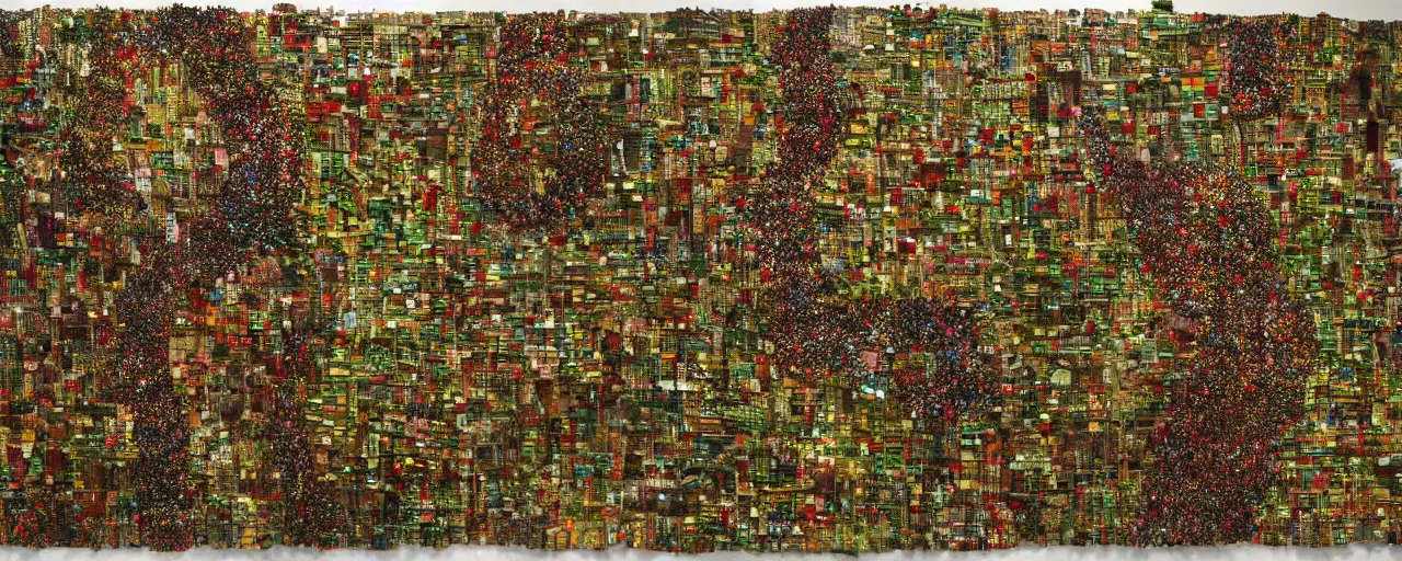 Image similar to the garden of eden by el anatsui