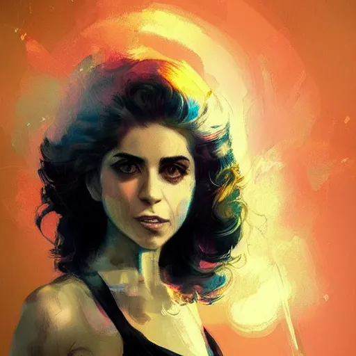 Prompt: portrait of a beautiful marina diamandis electra heart, volume lighting, concept art, by greg rutkowski!!, colorful, xray melting colors!!