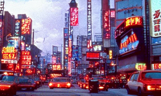 Prompt: full - color cinematic movie still from a 1 9 8 8 live - action adaptation of akira, in neo tokyo. science - fiction ; action ; gritty ; dystopian ; violent ; apocalyptic.