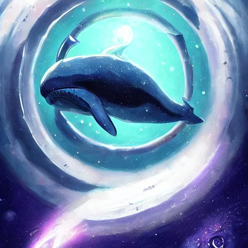 Prompt: space magical whale with multiple eyes, galaxy whale, epic fantasy style art, galaxy theme, eyes!, eyes!, eyes!, eyes, by Greg Rutkowski, hearthstone style art, 99% artistic