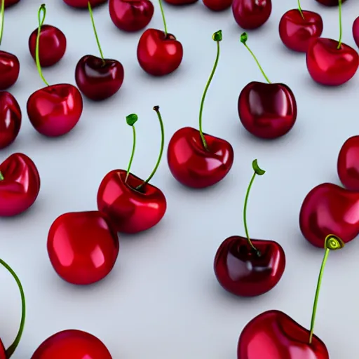 Prompt: ultra HD realistic cherry, digital render, white background