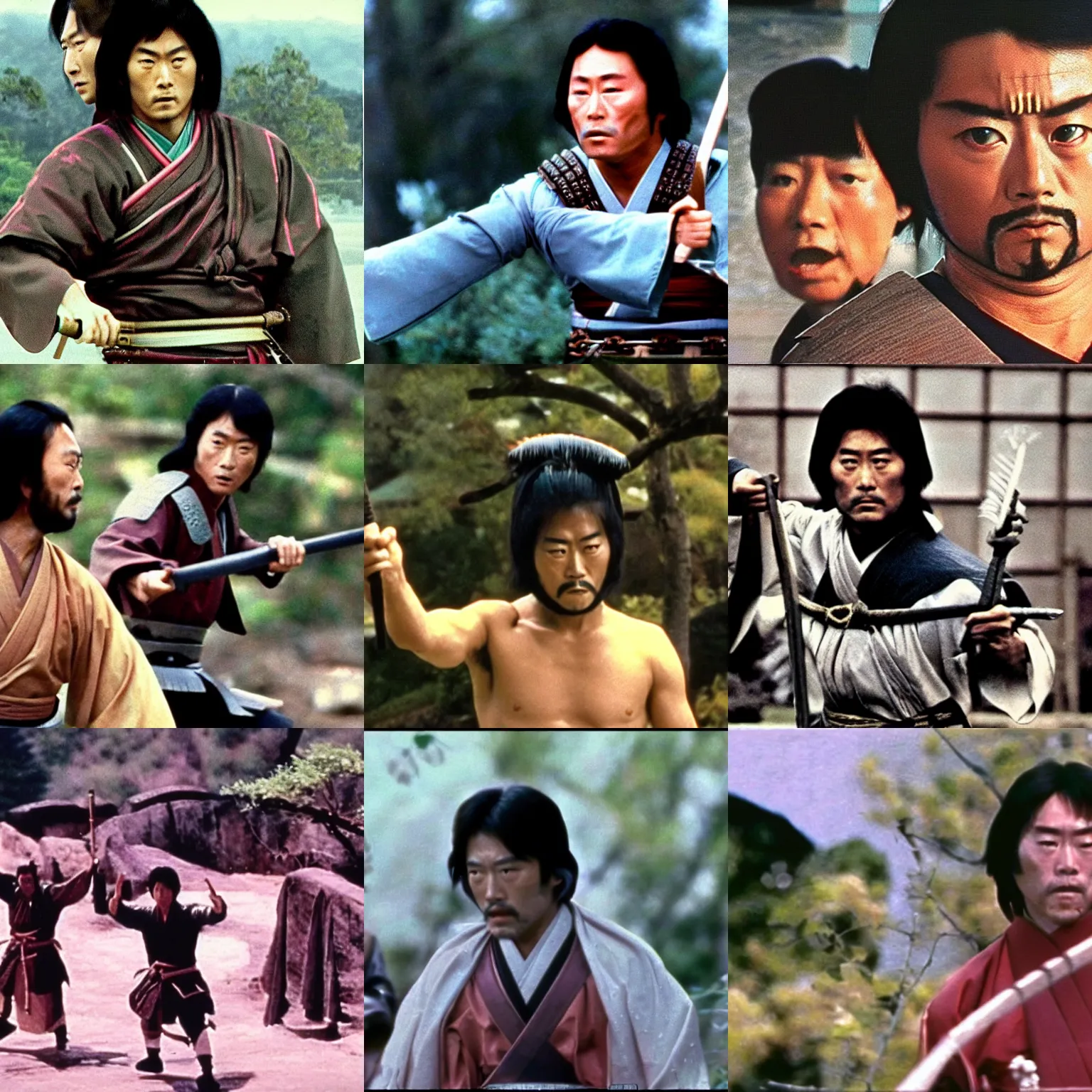 Prompt: still of samurai reincarnation 1 9 8 1 from a kenji fukasaku movie