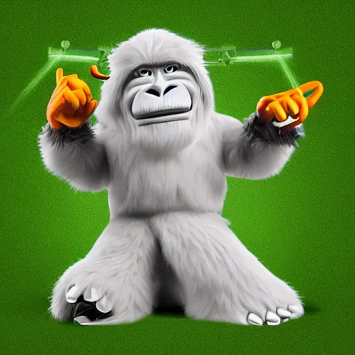 Image similar to Logo for a fantasy football league, Yeti Mascot, Text: Yeti Is Real