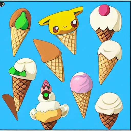 Image similar to ice cream sandwich pokemon by ken sugimori