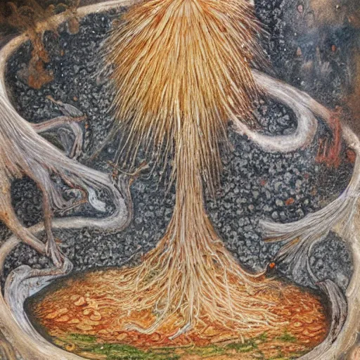 Image similar to traniphobia depicted, an epic dobri dobrev painting, fungus that consumes fermentable sugars in the wort
