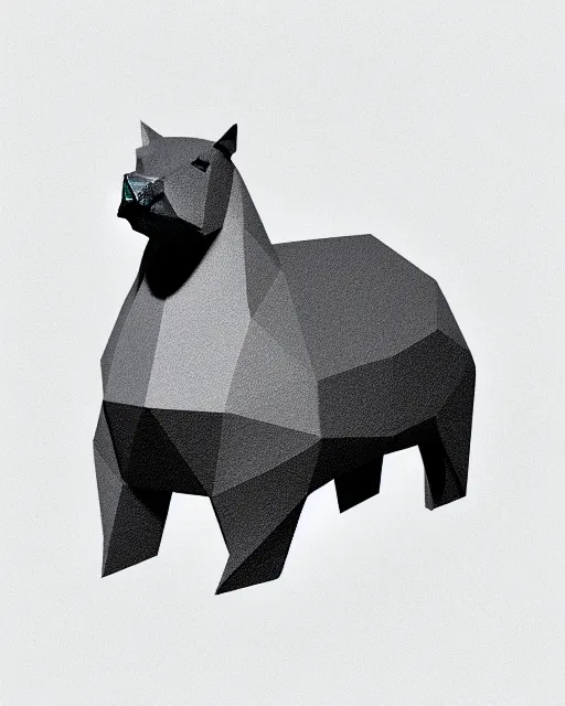 Image similar to low polygon render of a capybara on a white background, isometric 3d, ultra hd