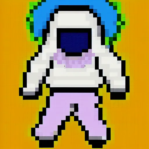 Image similar to pixel art of an astronaut