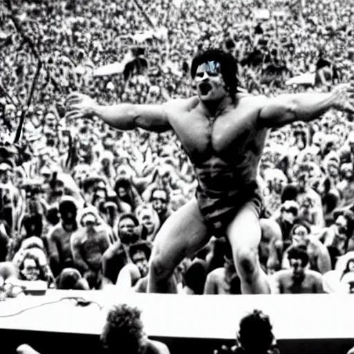 Image similar to hulk performing at woodstock