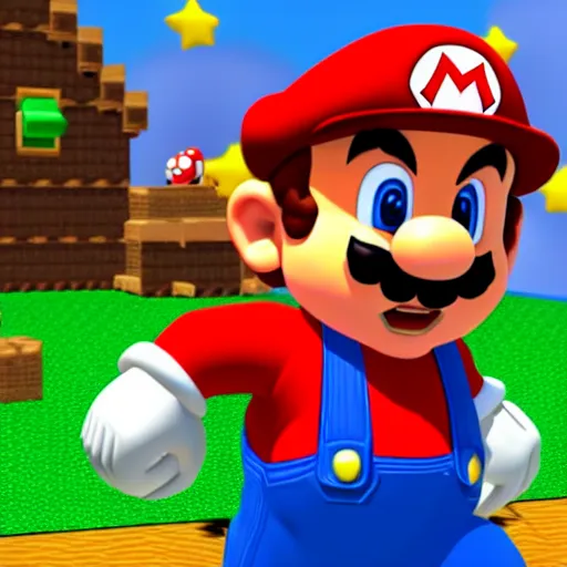 Image similar to Xavi Hernandez as mario in super mario 64