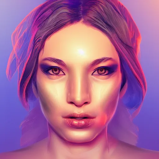 Image similar to a young female face made of fire, line art, award-winning, Artstation
