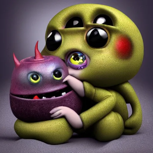 Image similar to autochrome photo of cute monster toy by Mark Ryden, realistic, octane render