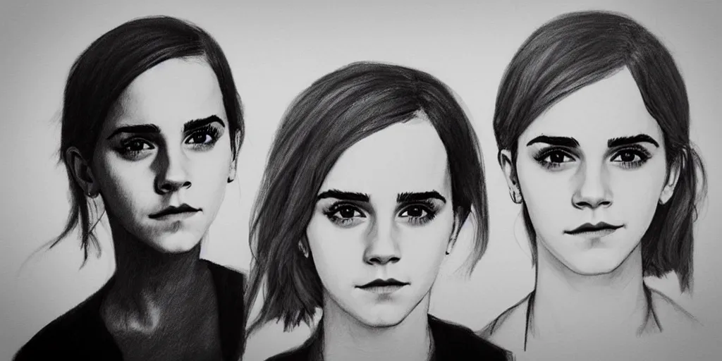 Prompt: “ poorly drawn portrait of emma watson by a tired irritated toddler, unreal engine, tending in artstation ”