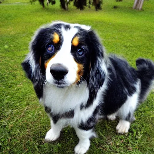 Image similar to australian shepard, in the style of neil gaiman