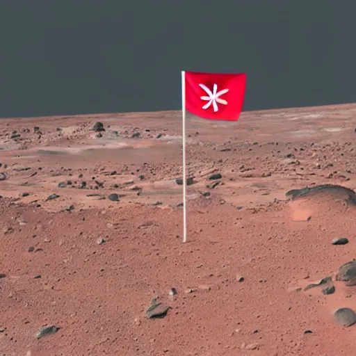 Image similar to albanian flag on mars