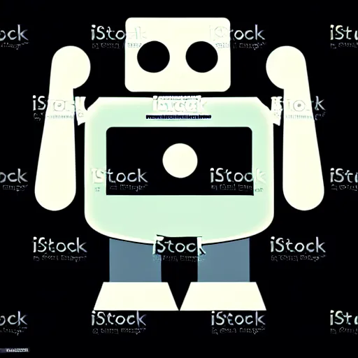 Image similar to vector art logo of a very fat robot