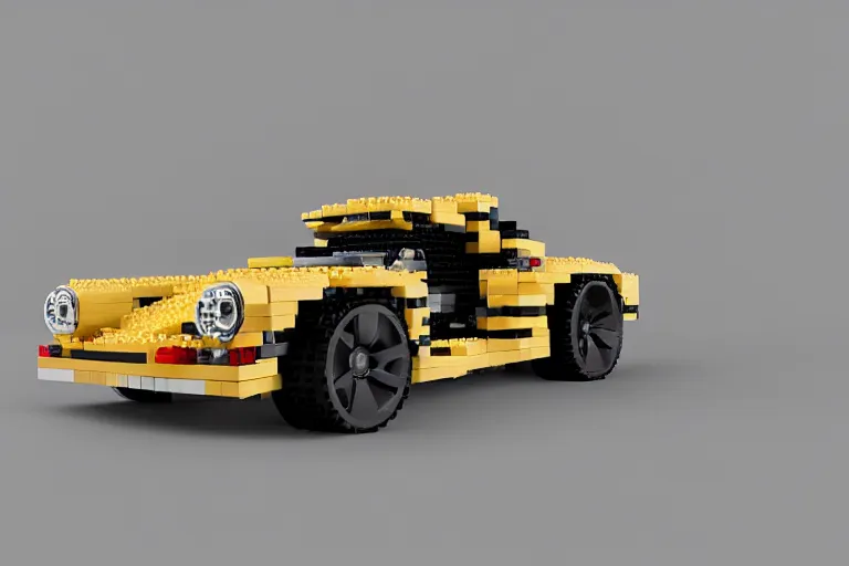 Image similar to Porsche made out of Lego, octane render, studio light, 35mm,