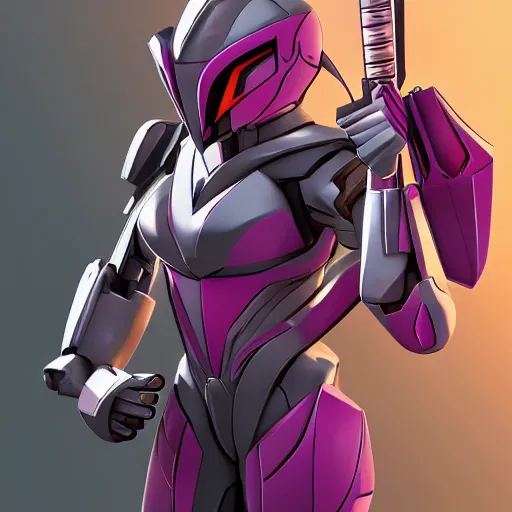 Prompt: Arcee from the transformers IDW with fire swords, ambient lighting, detailed, feminine, action, artstation, comic book