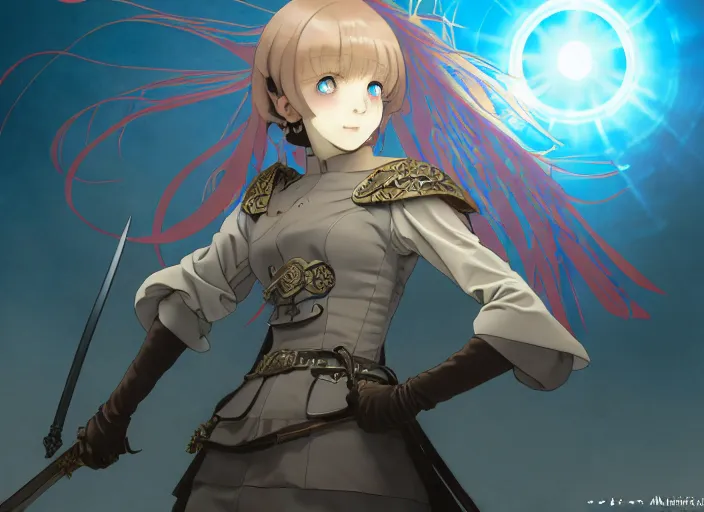 Prompt: medieval fantasy battle, Ilya Kuvshinov, digital, concept art, Kyoto animation, last exile, blue submarine no. 6,loish, murata range, kawaii, yoshitaka amano, studio lighting, manga, bright colors, beautiful, 28mm lens,alphonse mucha, vibrant high contrast, gradation, jean giraud, moebius, fantasy, rule of thirds, fibonacci, intricate, cel shaded, flat, matte print, soft eyes, , makoto shinkai