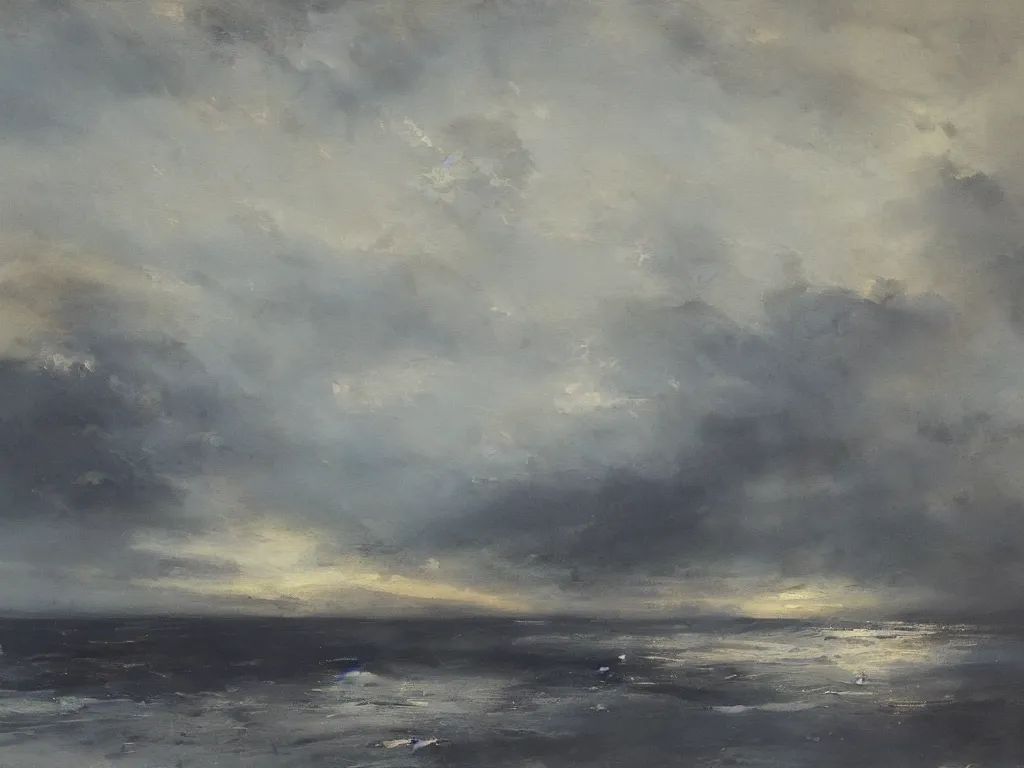 Prompt: morning landscape, painting by peter balke, oil on canvas