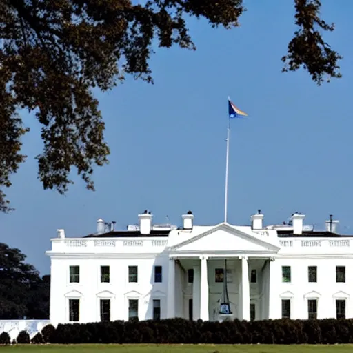 Prompt: indian flag on top of white house