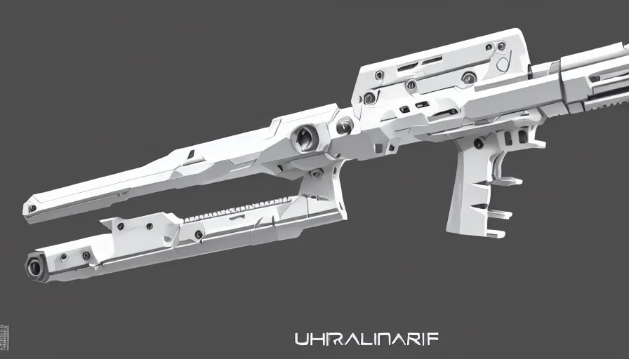 Image similar to extremely detailed ultra realistic side view photo ultra minimalist coilgun rifle, detailed trigger, chemically propelled, electric, smooth streamline, elegant sleek smooth body, white paint, battery and wires, railgun, chemrail, gauss, smooth utopian design, ultra high quality, octane, cod, destiny, warframe, terminator