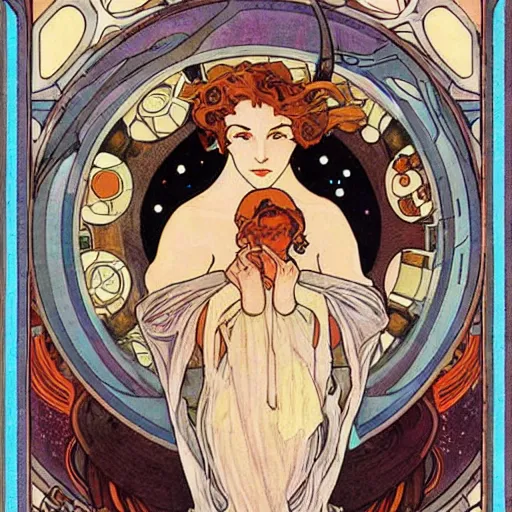 Prompt: mucha in space