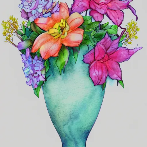 beautiful flower vase line art drawing coloring book page illustration  9396076 Vector Art at Vecteezy