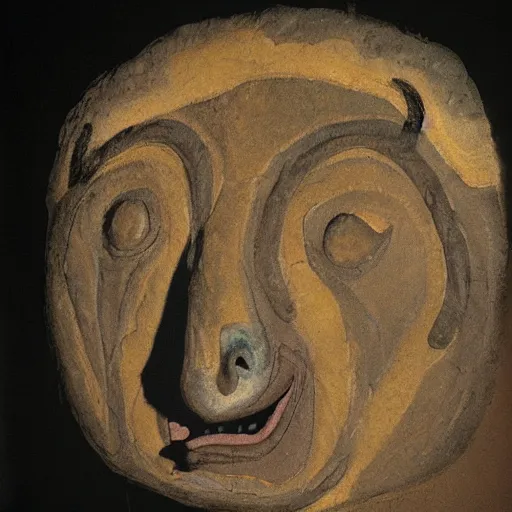 Image similar to shaman in a bear mask, chauvet cave painting