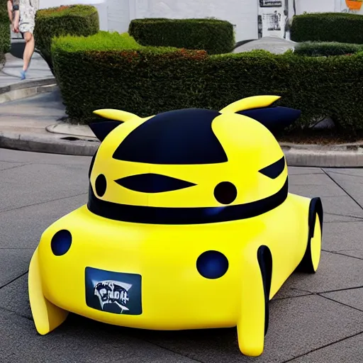 Prompt: pikachu shaped car