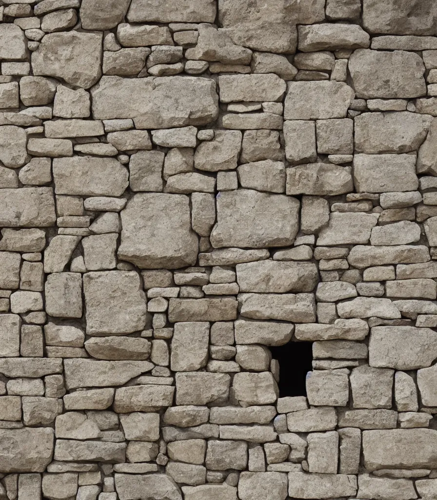 Prompt: building with horizontal stone with horizontal rectilinear ancient sacred engraving cutouts