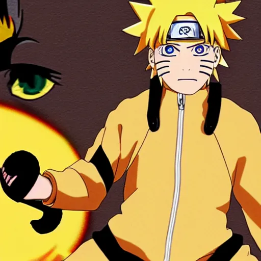 Image similar to naruto uzamaki standing in the eye of the tiger