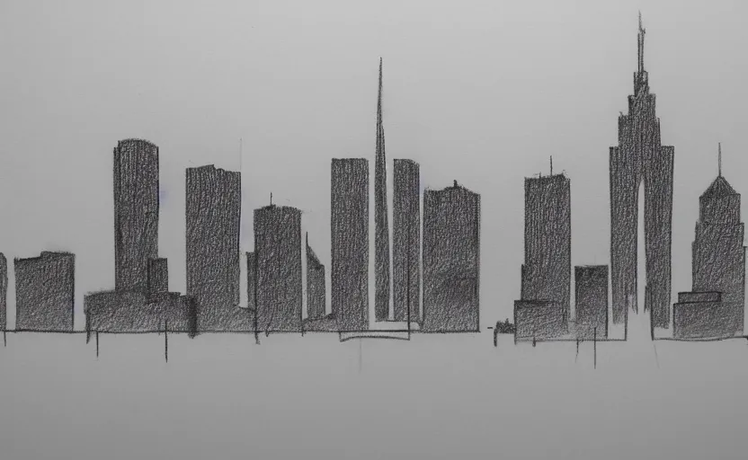 Image similar to minimalist pencil sketch of frankfurt skyline