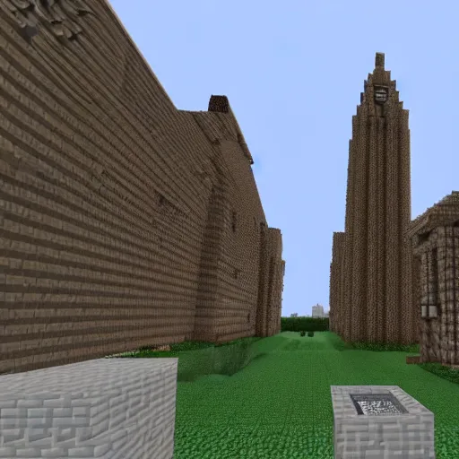 Image similar to central manchester built in minecraft