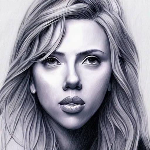 Image similar to ultradetailed sketch of scarlett johansson, loish, @ loisvb