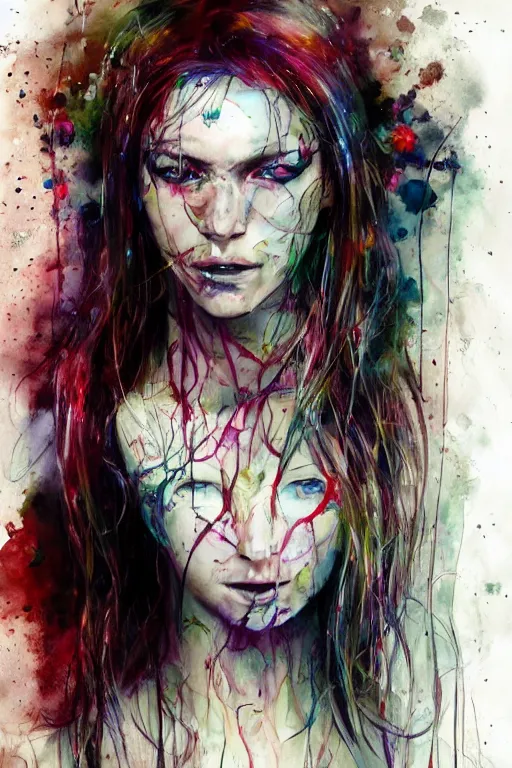 Image similar to tribal cyborg woman portrait flower heqdress art by agnes cecile, beautiful, soft, smooth