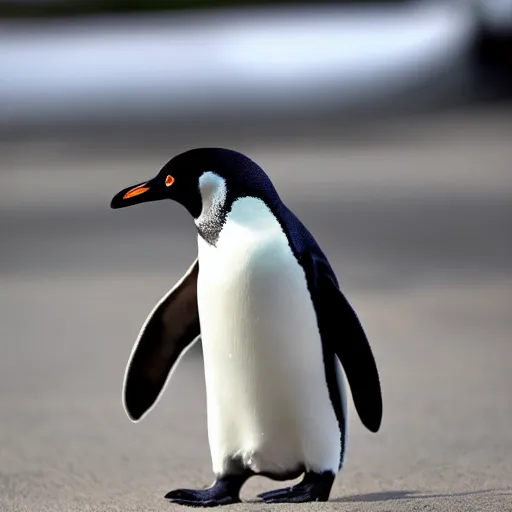 Image similar to a Jedi penguin hybrid, a Jedi crossed with a penguin