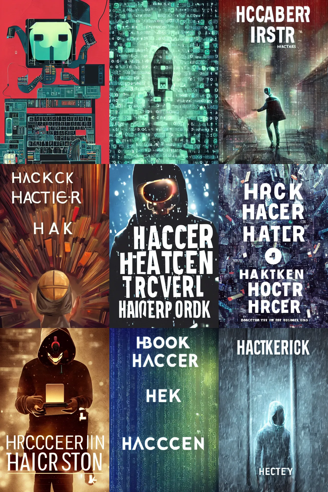 Prompt: book cover prompt hacker